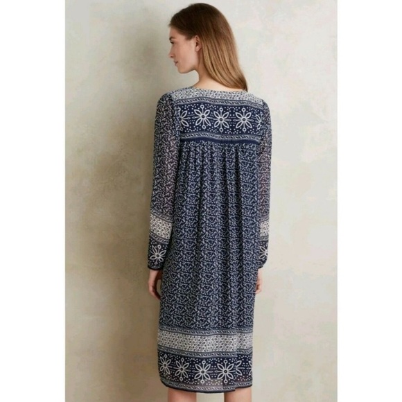 Anthropologie Kas New York Grazia Floral Embroidered Midi Peasant Dress Size XS - Picture 4 of 12